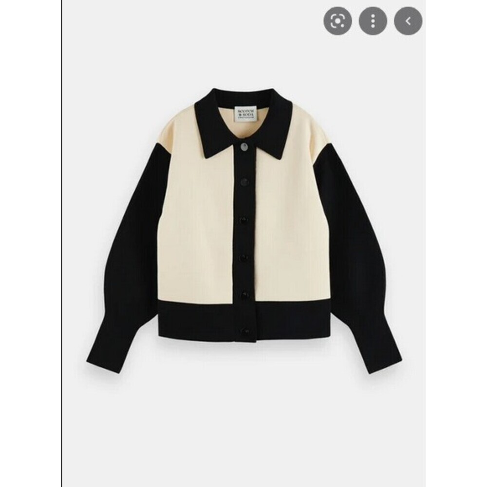 Anthropologie Colorblock Snap-Front Long Sleeve Sweater Cardigan Jacket (NWT) - Picture 9 of 13